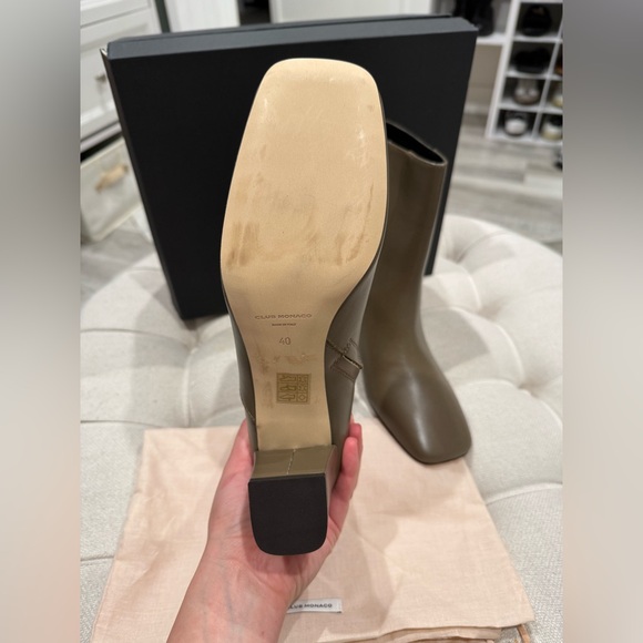 NWT Club Monaco Taupe Leather Jorga Ankle Boots - Picture 7 of 8